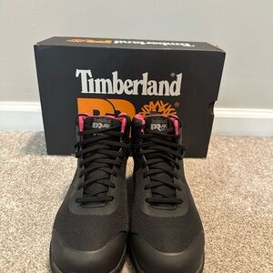 Timberland Black and Pink Steel Toe Work Boots